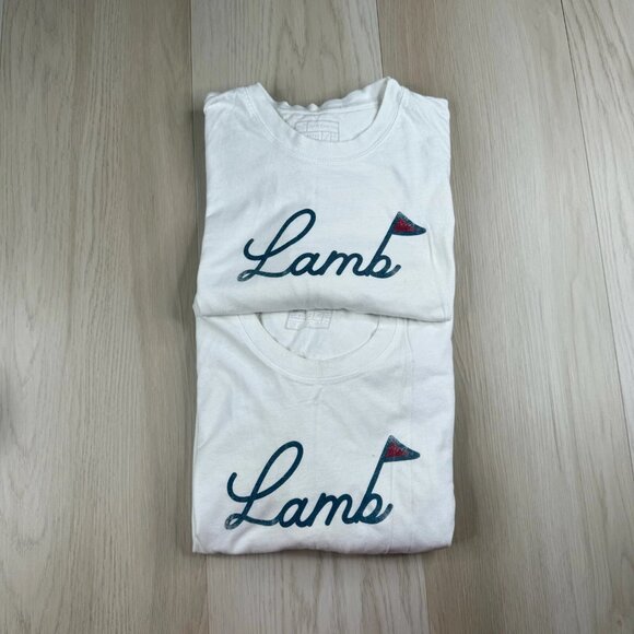 Lot Of 2 Lamb Crafted Mens White Soft Touch Comfortable Y2K Casualwear T-Shirt - Picture 1 of 13